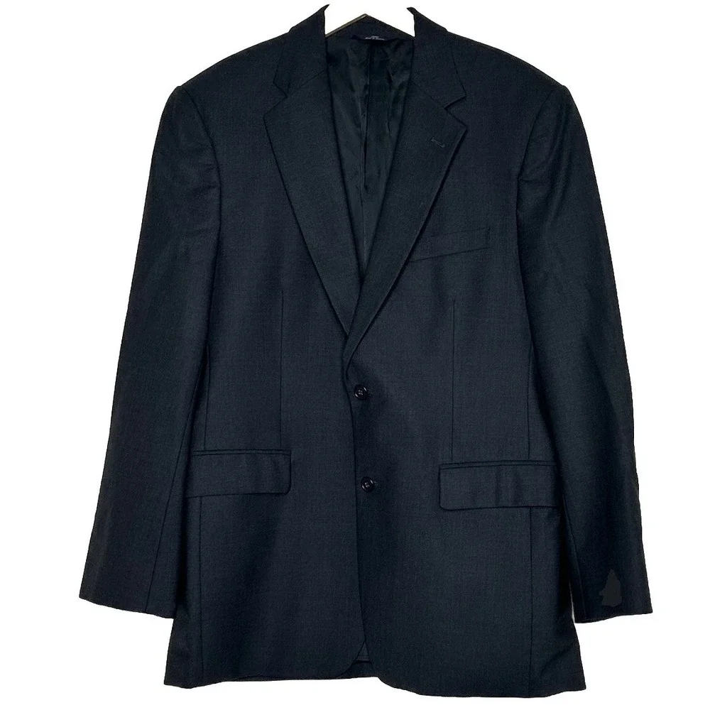 Brooks Brothers 346 Blazer 39R Charcoal Gray Wool Stretch Two Button Sport Coat